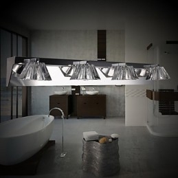 Moderne Wandleuchte mit Glasschirm 4-flammig Spiegelfront