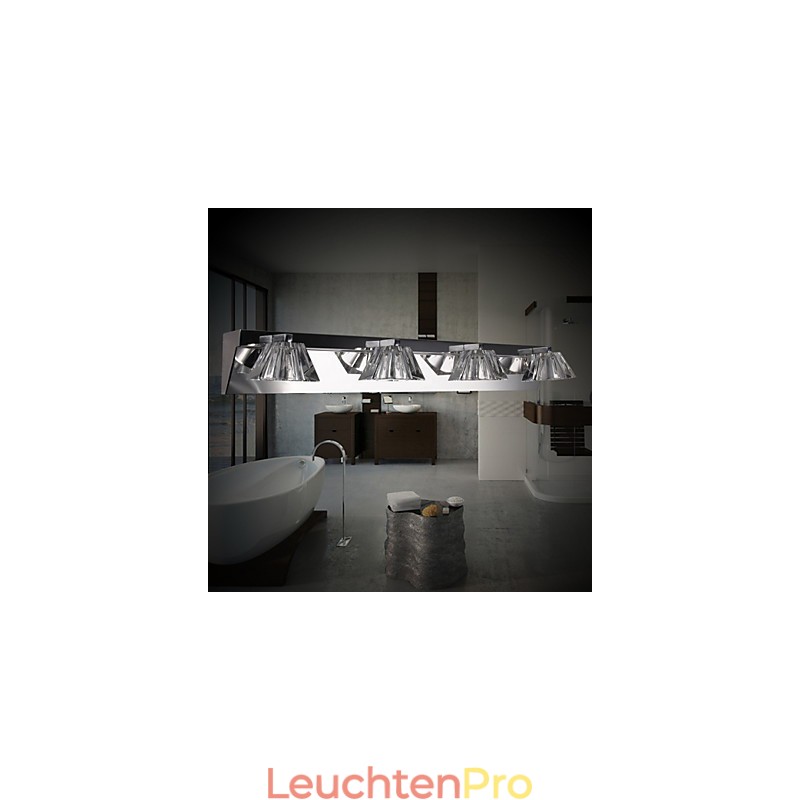 Moderne Wandleuchte mit Glasschirm 4-flammig Spiegelfront