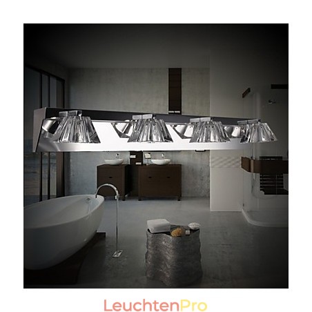 Moderne Wandleuchte mit Glasschirm 4-flammig Spiegelfront Moderne Wandleuchte mit Glasschirm 4-flammig Spiegelfront