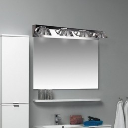 Moderne Wandleuchte mit Glasschirm 4-flammig Spiegelfront