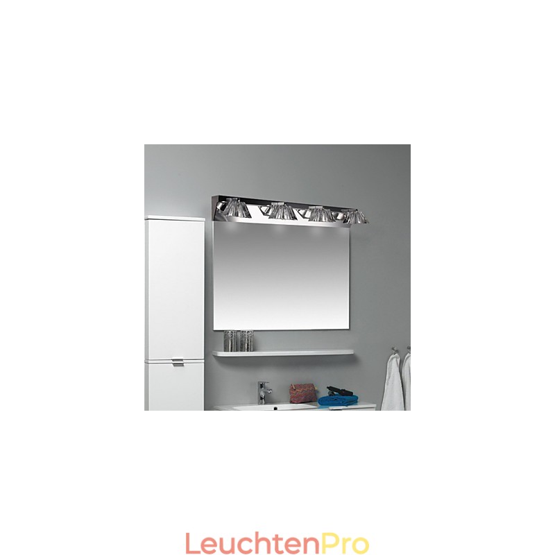 Moderne Wandleuchte mit Glasschirm 4-flammig Spiegelfront