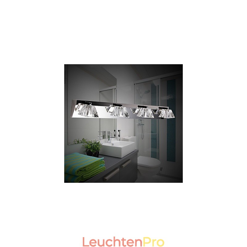 Moderne Wandleuchte mit Glasschirm 4-flammig Spiegelfront