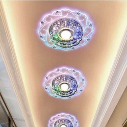 Kristall Deckenleuchte Spotlight SMD 3W Kreative Lampe Leuchtstoffröhre Bunte Farbe Dome Licht