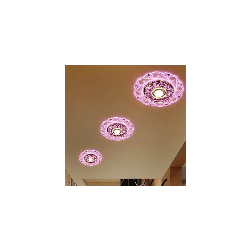 Kristall Deckenleuchte Spotlight SMD 3W Kreative Lampe Leuchtstoffröhre Bunte Farbe Dome Licht