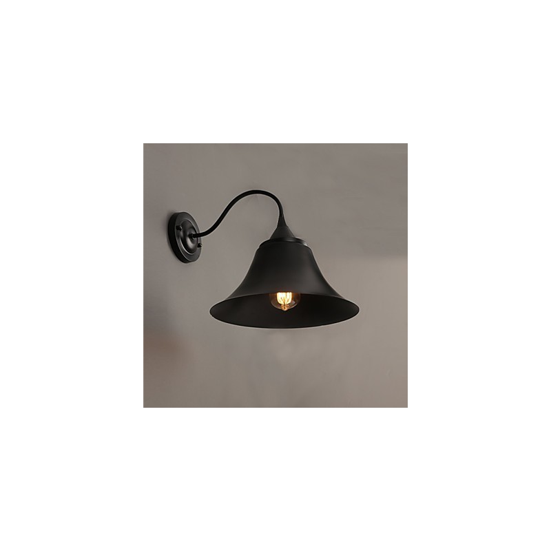 Designer Duds Loft Stil Antike Schwarze Eisenkappe Wandlampe