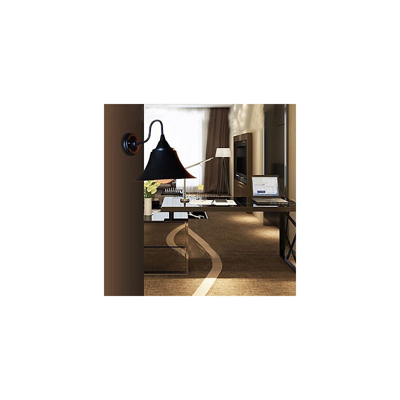 Designer Duds Loft Stil Antike Schwarze Eisenkappe Wandlampe