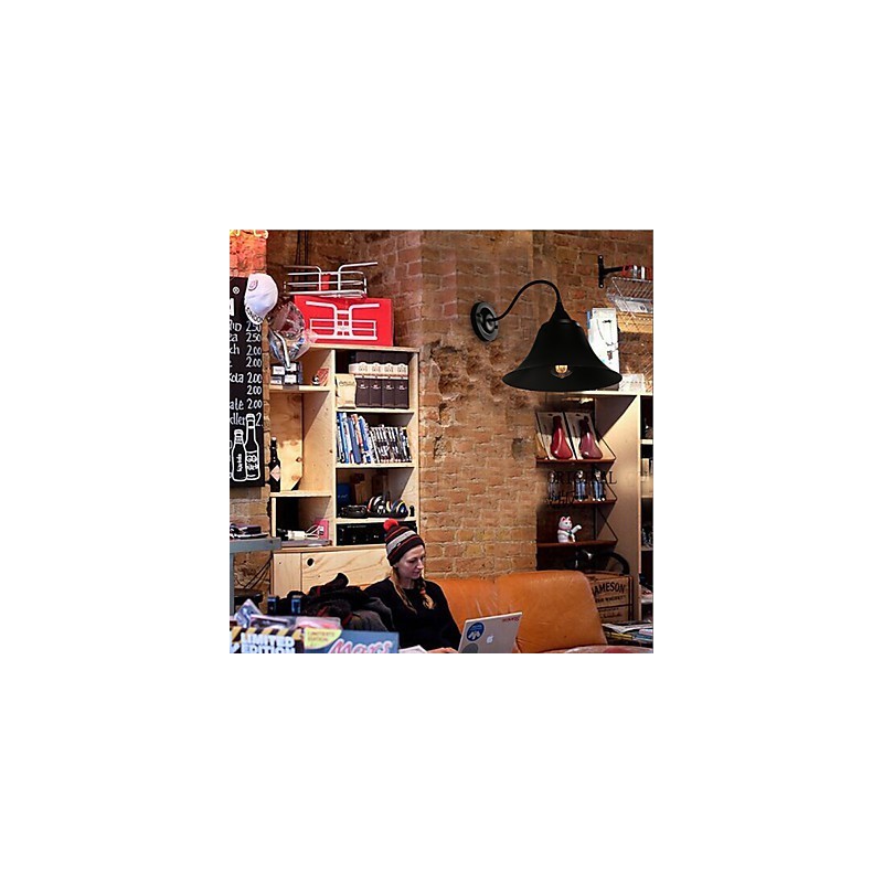 Designer Duds Loft Stil Antike Schwarze Eisenkappe Wandlampe