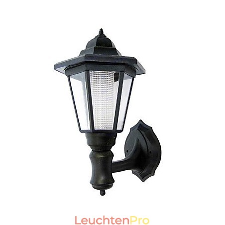Solarbetriebene Wandleuchte mit schwarzem Schirm Solarbetriebene Wandleuchte mit schwarzem Schirm