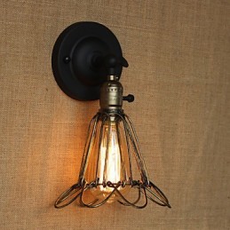 Amerikanischer Industriestil Zaun Eisen Mesh Bronze Dekorative Wandleuchte