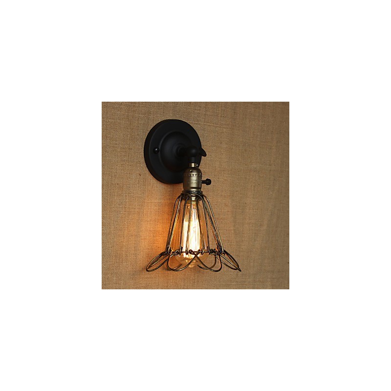 Amerikanischer Industriestil Zaun Eisen Mesh Bronze Dekorative Wandleuchte