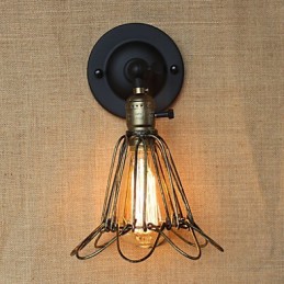 Amerikanischer Industriestil Zaun Eisen Mesh Bronze Dekorative Wandleuchte