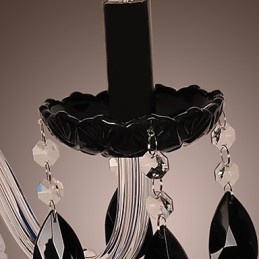 Schwarze Kristall-Wandleuchte mit Kerzenbirne