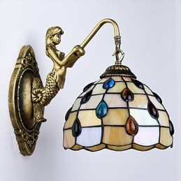 Europäische Mittelmeer Vertraglich Ländlichen Kreative Schmiedeeisen Wand Lampe Glas Lichter