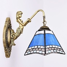 Europäische Mittelmeer Vertraglich Ländlichen Kreative Schmiedeeisen Wand Lampe Glas Lichter