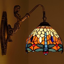 Europäische vertraglich ländliche kreative Schmiedeeisen Wandleuchte Glas Lichter