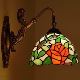 Europäische vertraglich ländliche kreative Schmiedeeisen Wandleuchte Glas Lichter
