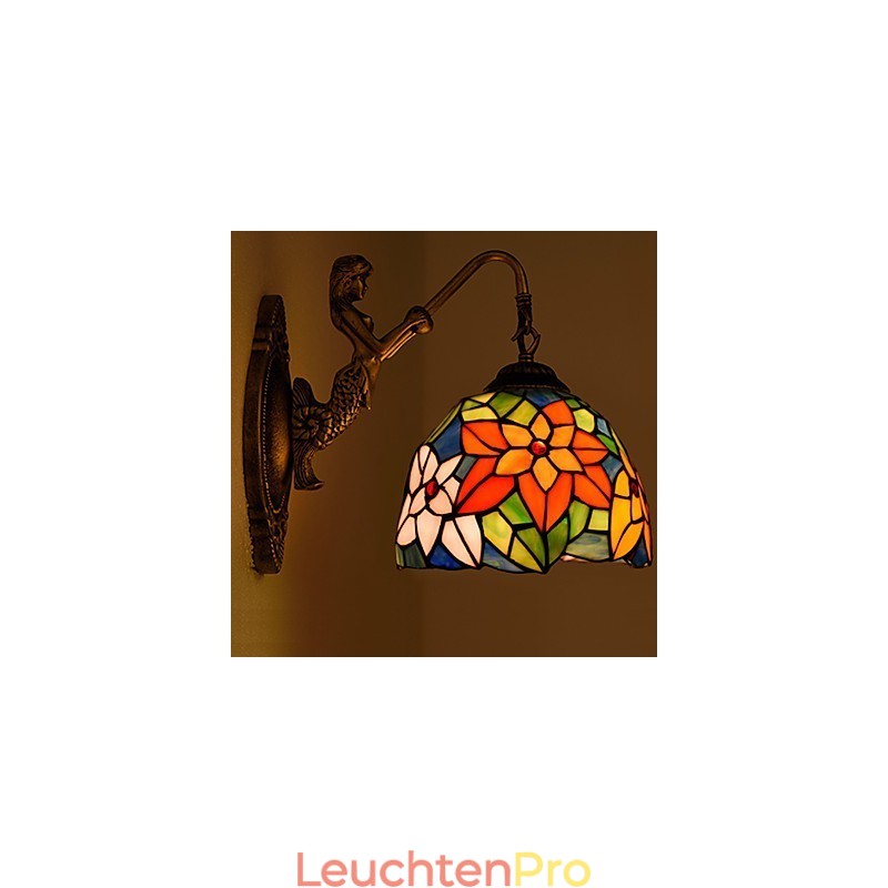 Europäische vertraglich ländliche kreative Schmiedeeisen Wandleuchte Glas Lichter