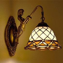 Europäische vertraglich ländliche kreative Schmiedeeisen Wandleuchte Glas Lichter