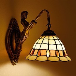 Europäische vertraglich ländliche kreative Schmiedeeisen Wandleuchte Glas Lichter