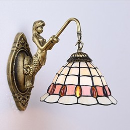 Europäische vertraglich ländliche kreative Schmiedeeisen Wandleuchte Glas Lichter