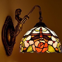 Europäische vertraglich ländliche kreative Schmiedeeisen Wandleuchte Glas Lichter