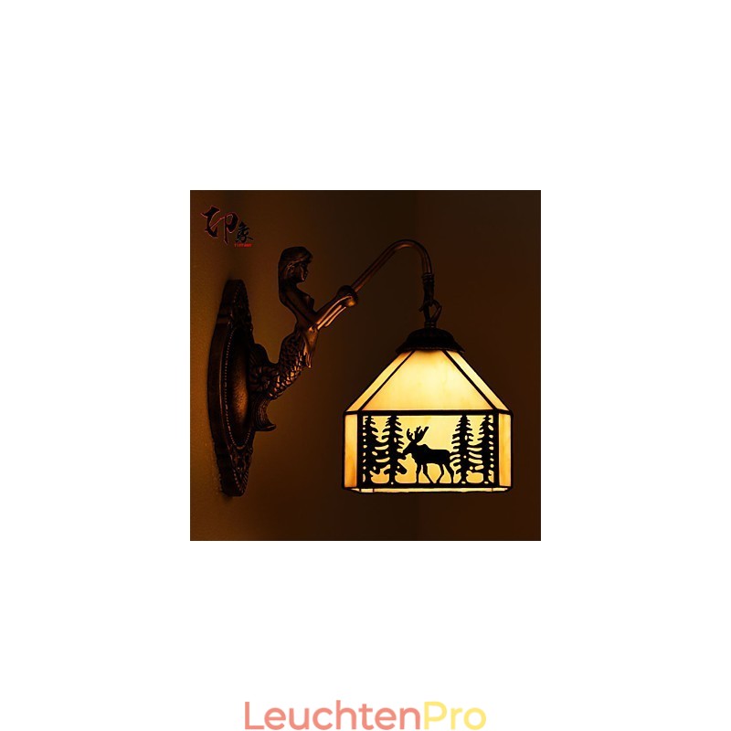 Weihnachten Hirsch Europäischen Vertraglich Ländlichen Kreative Schmiedeeisen Wand Lampe Glas Lichter