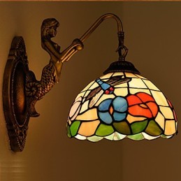 Europäische vertraglich ländliche kreative Schmiedeeisen Wandleuchte Glas Lichter
