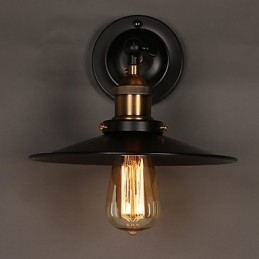 Kreative nordische Licht Single Head Black Umbrella Wandleuchte Wiederherstellung alten Wege Licht