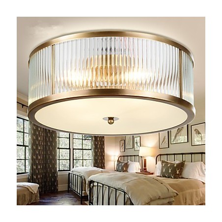 Traditionelle, klassische, rustikale Lodge-Deckenleuchte aus Messing und Metall