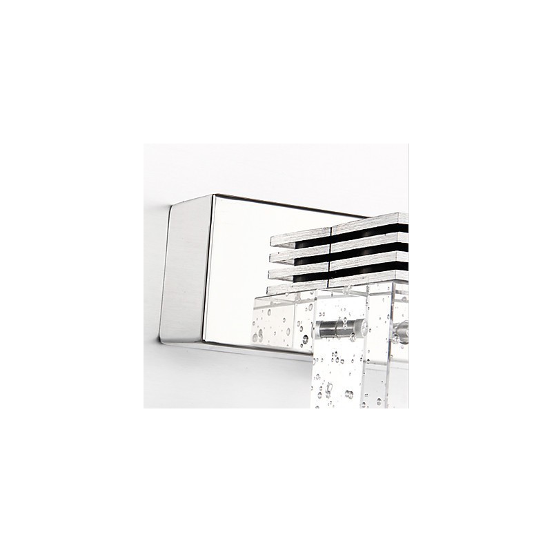 Moderne Wandleuchte mit Glasblasen-Kubus-Schirm im Spiegel-Frontstil