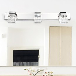 Moderne Wandleuchte mit Glasblasen-Kubus-Schirm im Spiegel-Frontstil