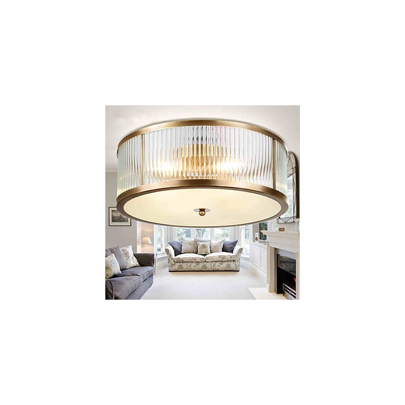 Traditionelle, klassische, rustikale Lodge-Deckenleuchte aus Messing und Metall