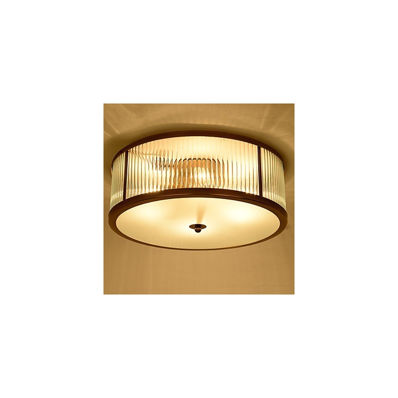 Traditionelle, klassische, rustikale Lodge-Deckenleuchte aus Messing und Metall