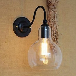Moderne Restaurant Schmuck Wand Lampe Schmiedeeisen Glas