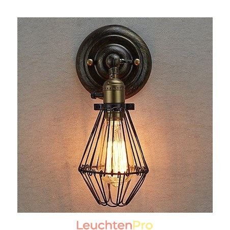 Industrielle Wandleuchte im Vintage-Stil mit Öffnungs- und Schließlicht, Käfiglampe, Loft-Stil, Wiederherstellung alter Wege, Wandlampe Industrielle Wandleuchte im Vintage-Stil mit Öffnungs- und Schließlicht, Käfiglampe, Loft-Stil, Wiederherstellung alter Wege, Wandlampe