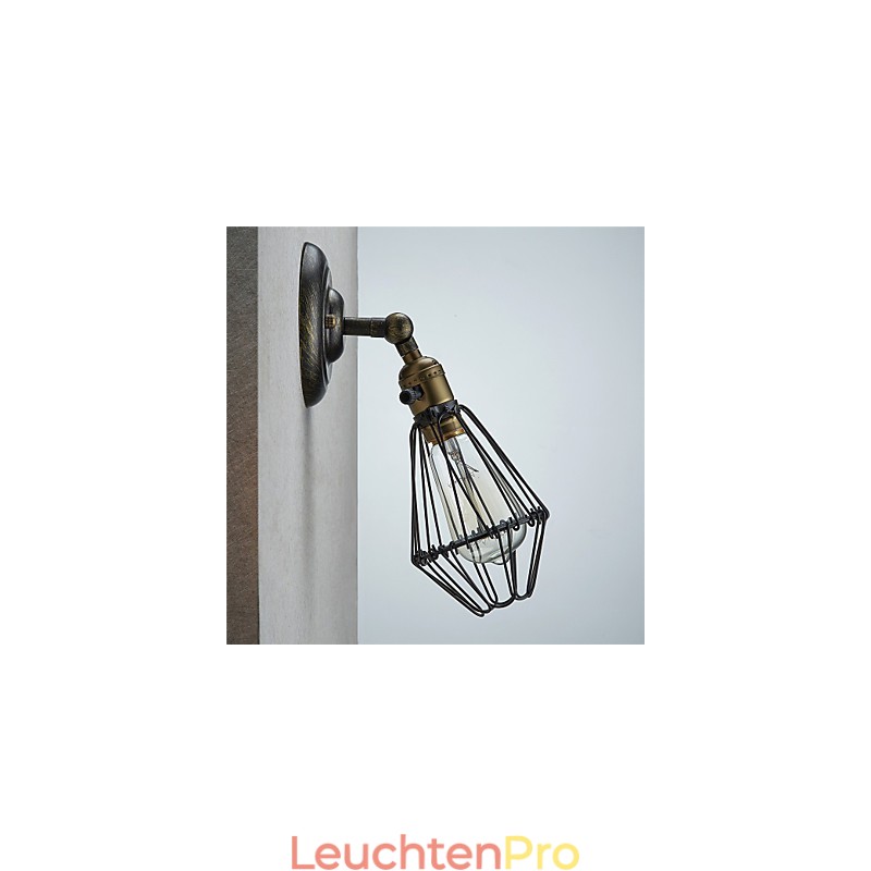 Industrielle Wandleuchte im Vintage-Stil mit Öffnungs- und Schließlicht, Käfiglampe, Loft-Stil, Wiederherstellung alter Wege, Wandlampe