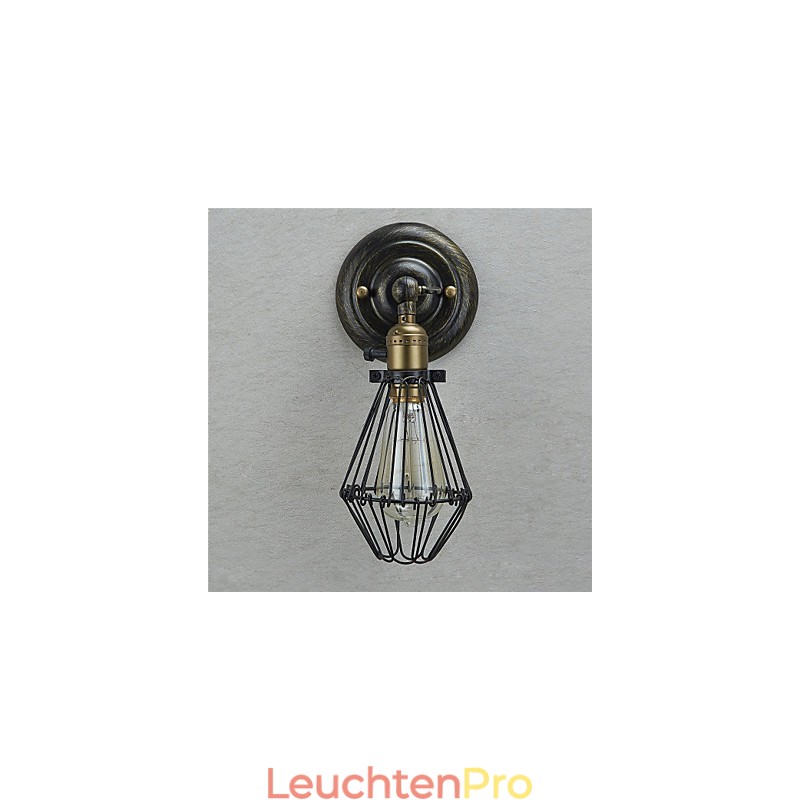 Industrielle Wandleuchte im Vintage-Stil mit Öffnungs- und Schließlicht, Käfiglampe, Loft-Stil, Wiederherstellung alter Wege, Wandlampe