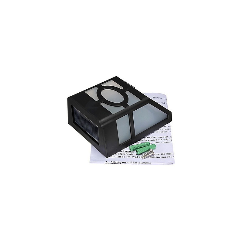 Solarbetriebene Wandleuchte mit 2 Laternen, warmgelb