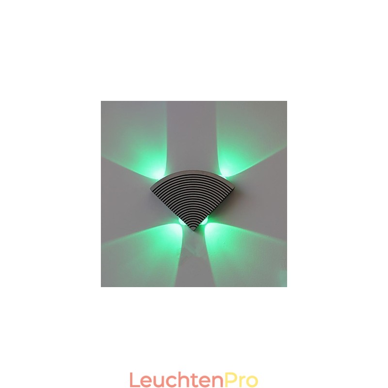 Fan Wandleuchte Vier Lichter Grün Aluminium Acryl