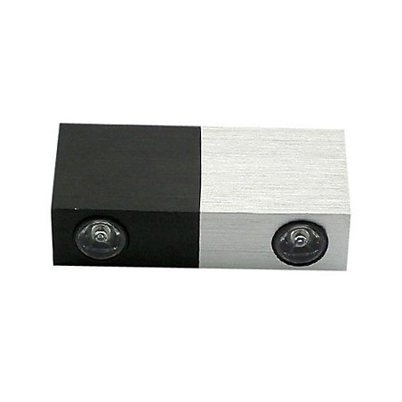 Moderne Wandleuchte mit halb silbernem, halb schwarzem, schickem Design, kubischer Körper, 2 S Moderne Wandleuchte mit halb silbernem, halb schwarzem, schickem Design, kubischer Körper, 2 S