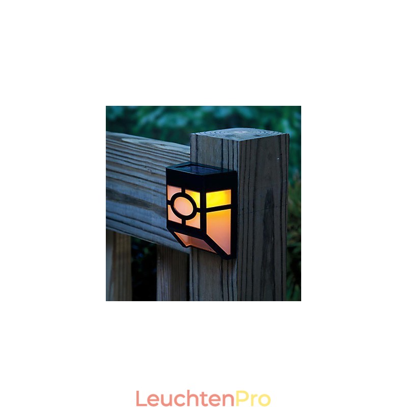 Solarbetriebene Wandleuchte mit 2 Laternen, warmgelb