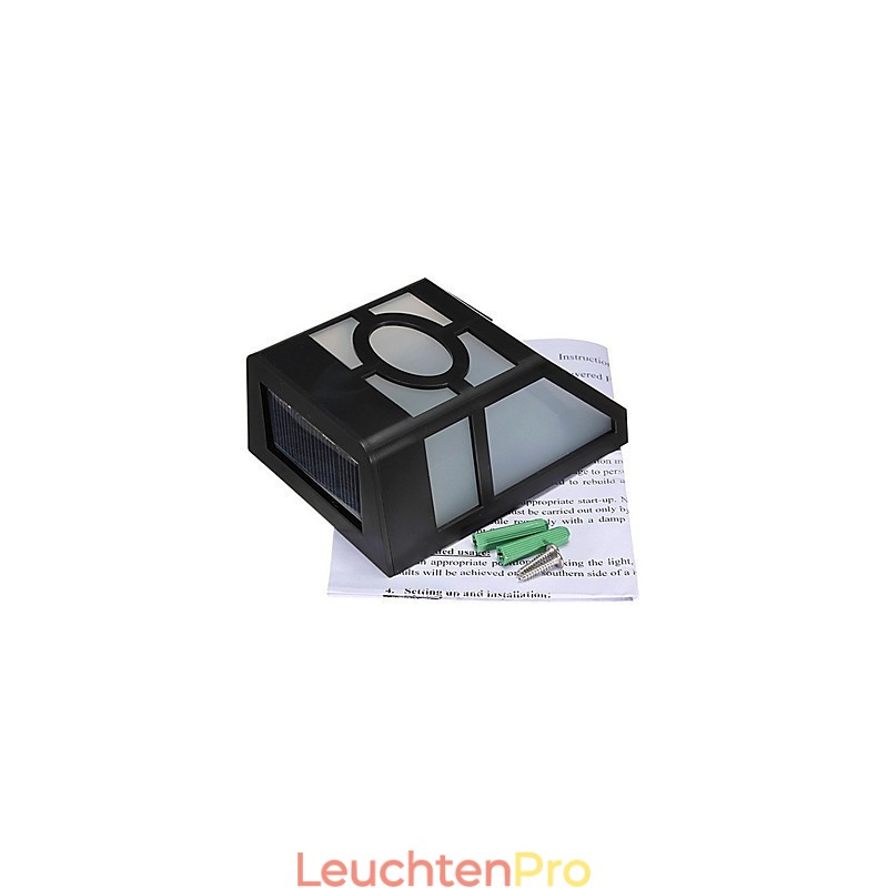 Solarbetriebene Wandleuchte mit 2 Laternen, warmgelb