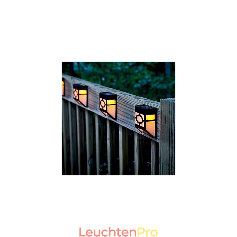 Solarbetriebene Wandleuchte mit 2 Laternen, warmgelb