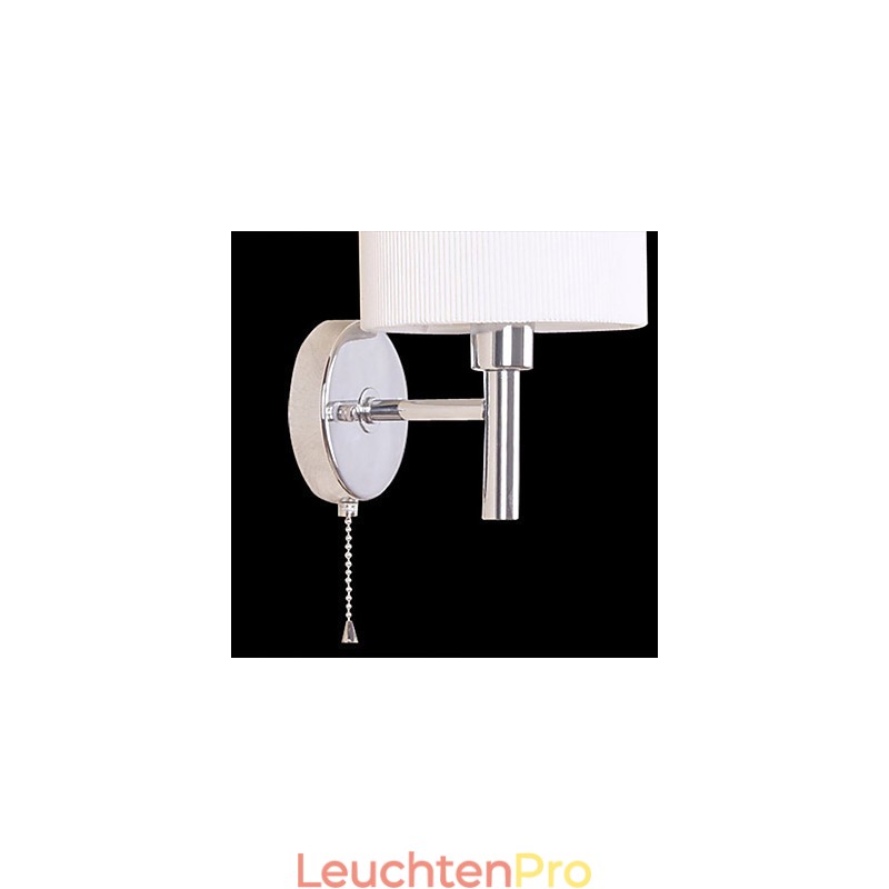 Stilvolle Wandleuchte aus Metall und Stoff mit 1 Licht in weißer Zylinderfunktion