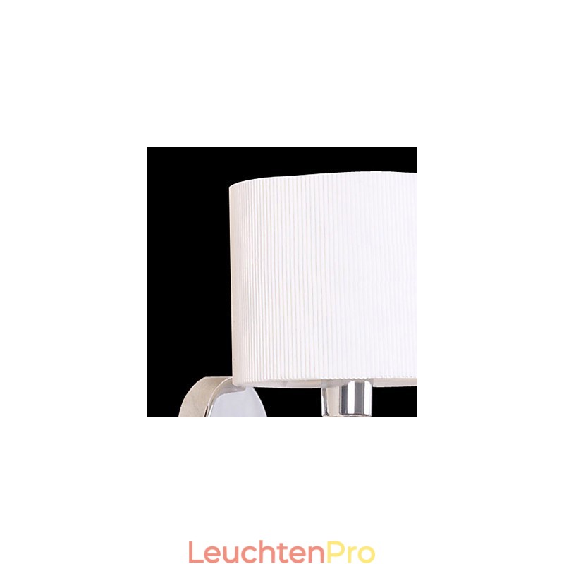 Stilvolle Wandleuchte aus Metall und Stoff mit 1 Licht in weißer Zylinderfunktion