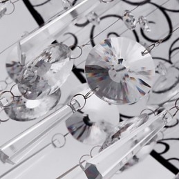 Moderne zeitgenössische Trommel Kristall galvanisierte Metall Unterputz