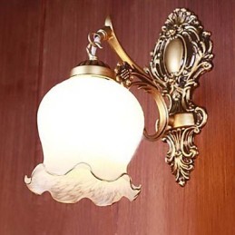 Badezimmer Wandleuchte 1 Licht Klassisch Metall Glas Malerei