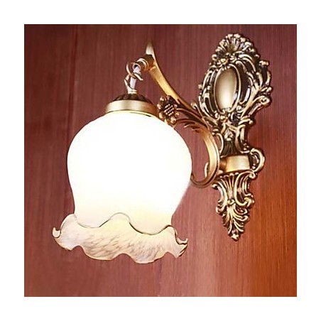 Badezimmer Wandleuchte 1 Licht Klassisch Metall Glas Malerei Badezimmer Wandleuchte 1 Licht Klassisch Metall Glas Malerei