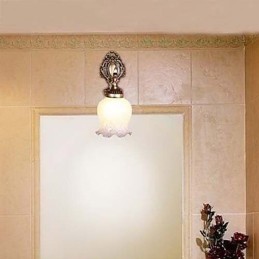 Badezimmer Wandleuchte 1 Licht Klassisch Metall Glas Malerei