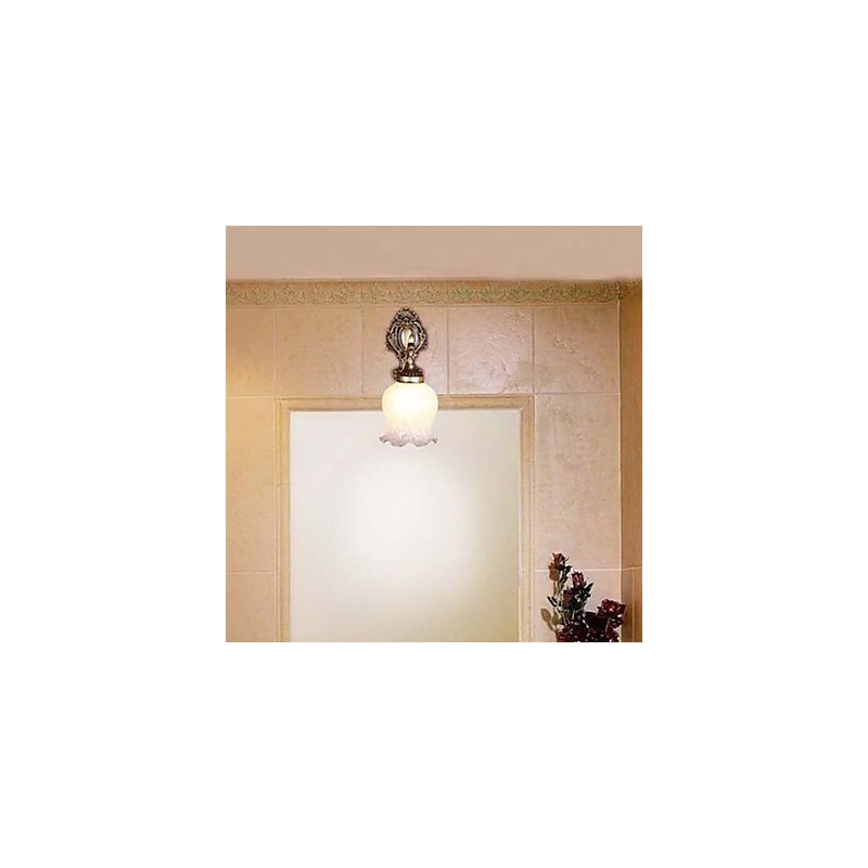 Badezimmer Wandleuchte 1 Licht Klassisch Metall Glas Malerei
